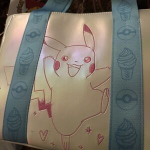 Loungefly Iridescent Pikachu Backpack with Blue Straps